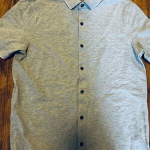 Banana Republic Gray, button up crew polo t-Shirt